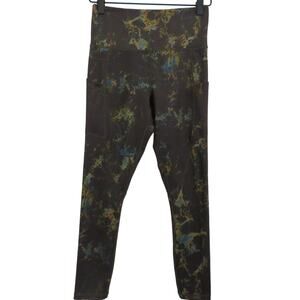 Zyia Womens Sz 2 Army Green Brown Blue High Rise Leggings Athleisure Wear